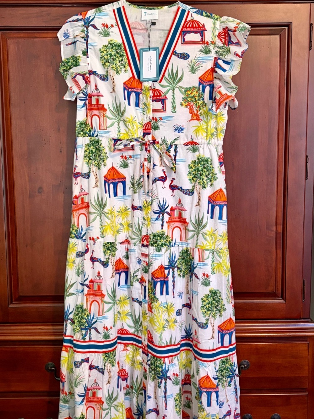 ISLAPAYAL Perfect Cotton Print Dress NWT Size Medium